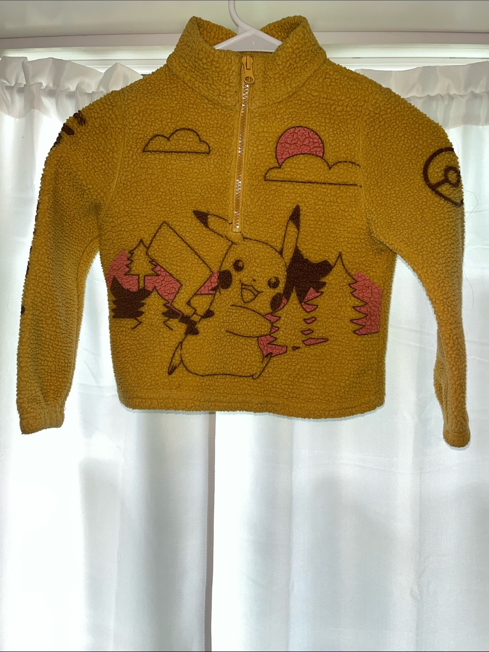 Pokemon Yellow Pikachu Sherpa Half-Zip Hoodie